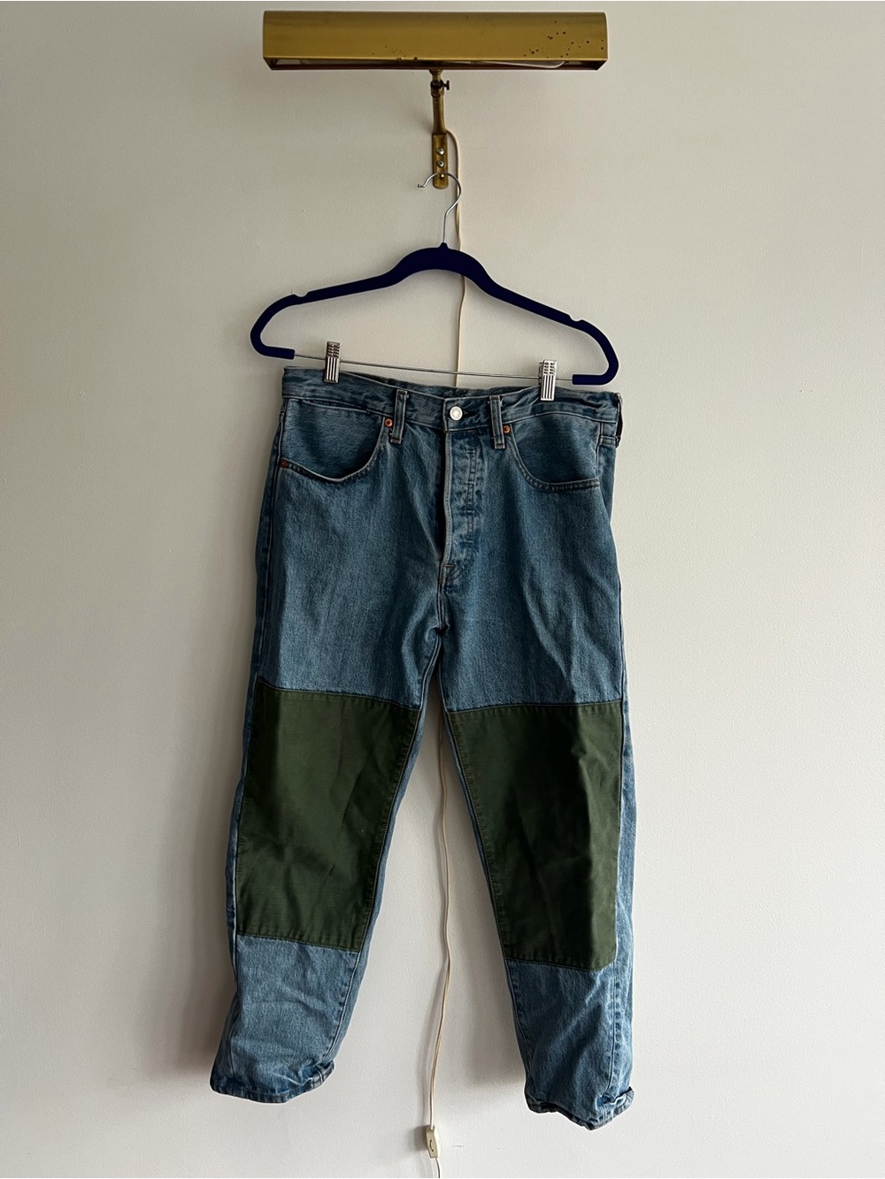 Levi's Light Blue Denim Jeans with Tan Leather Patch